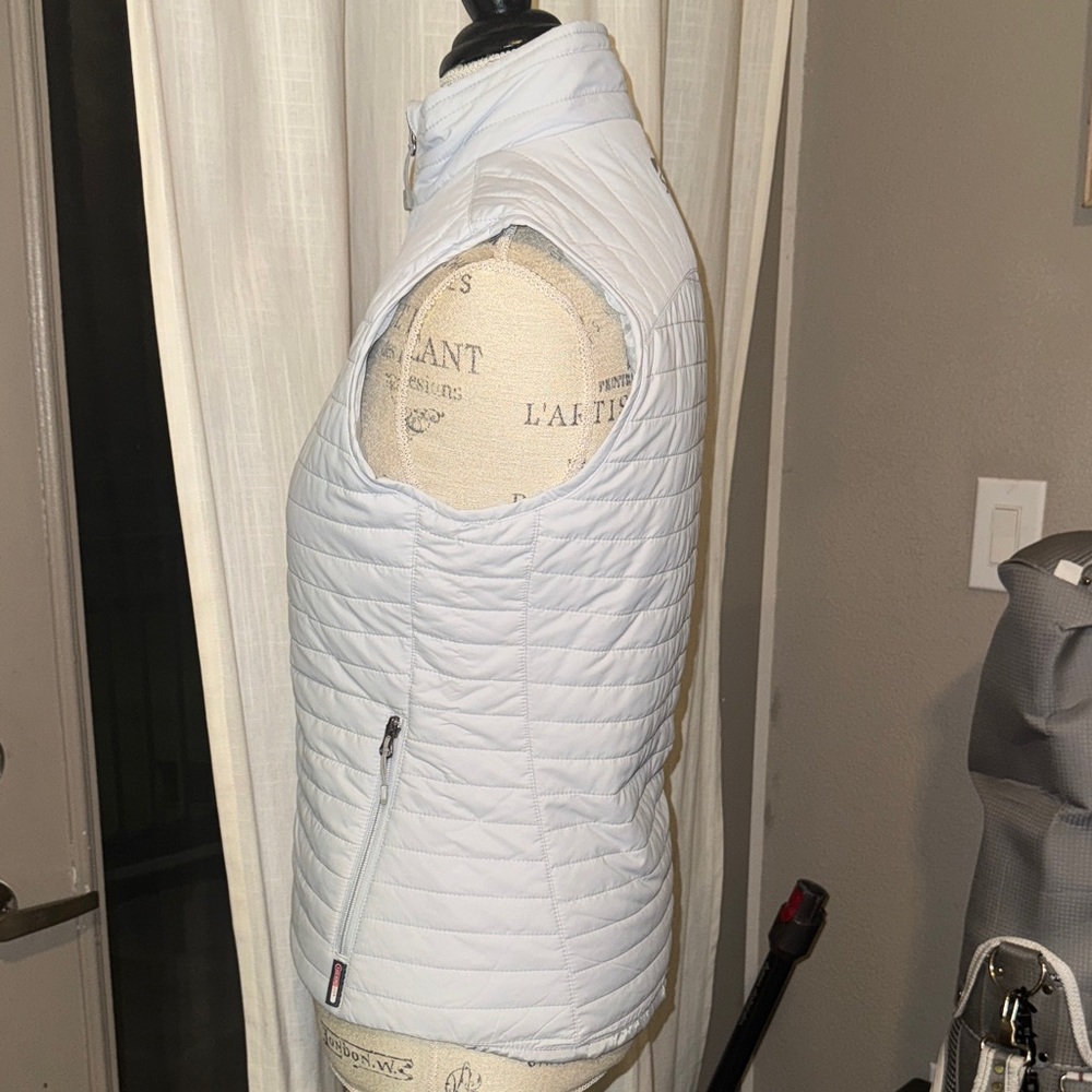 Storm Creek Women's Light Gray White Quilted Keystone Vest 4 zipper pocket Small - Picture 7 of 13